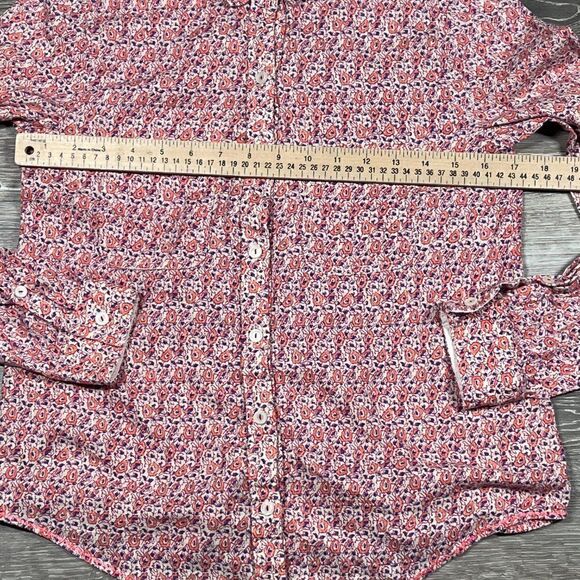 Anthropologie Holding Horses pink floral button blouse Size 2 - Picture 4 of 14